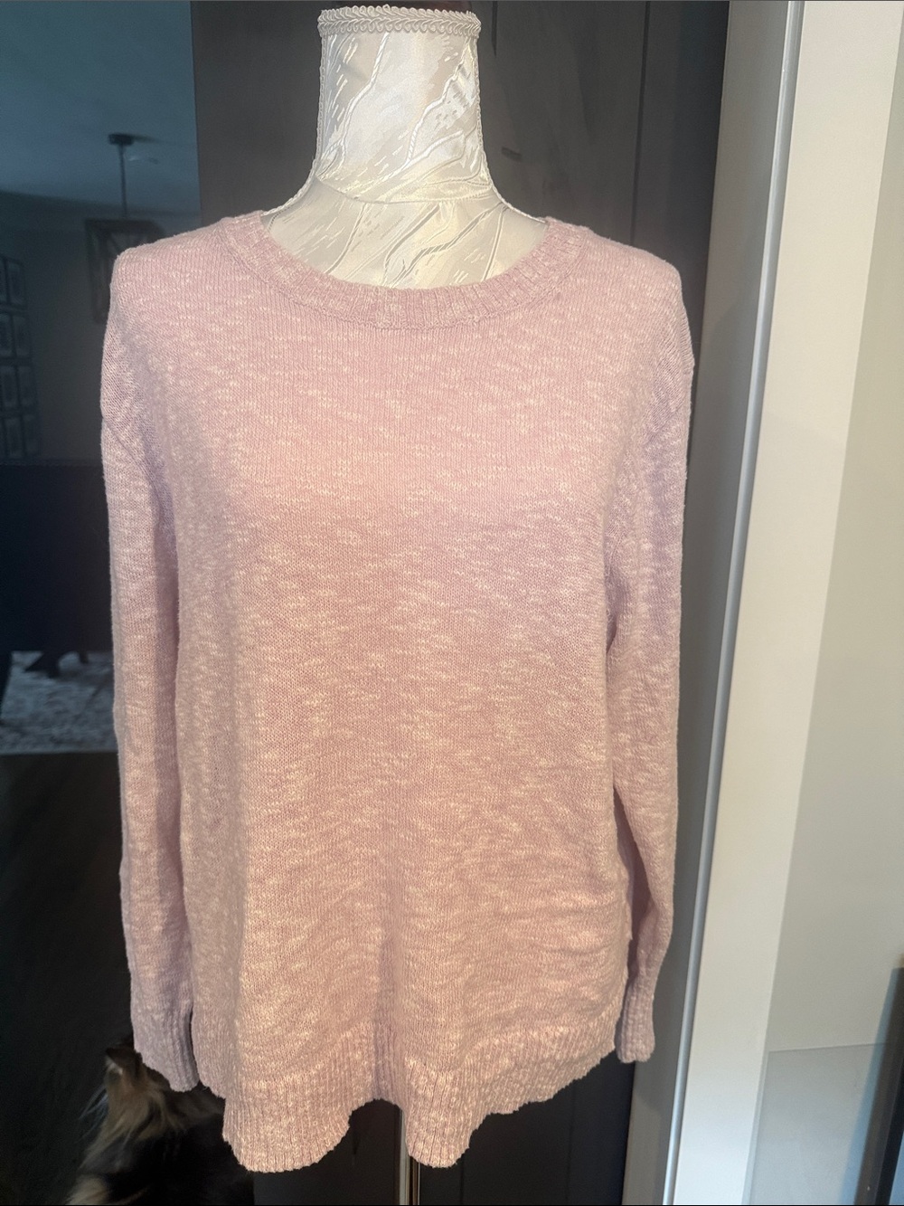 Jcrew Beach Sweater Cozy Light Pink Knit Pullover Sweater